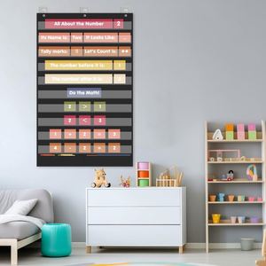 Organizador Escolar Grande con 10+2 Bolsillos, 2 Bolsillos de Almacenamiento Adicionales para el Aula y la Oficina en Casa, Gráficos Educativos - Product Image 6