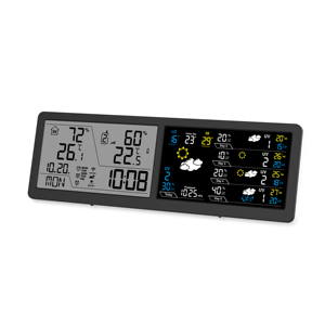 Trạm thời tiết Màn hình kép với điều khiển ứng dụng có nhiệt độ và độ ẩm ngoài trời trong nhà và 3 báo động có thể đặt trong mẫu ứng dụng miễn phí - Product Image 2