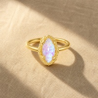 Bague en opale colorée, design rétro en dentelle, luxe, argent sterling S925, bague de fiançailles, cadeau pour fête de mariage, anniversaire