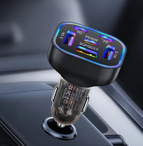 80W 6 in 1 PD Schnell ladung Auto ladegerät USB Schnell ladung <span class=keywords><strong>3</strong></span>.0 Für Telefon 15 Samsung Xiaomi Typ C Autotelefon-Ladegerät Adapter Im Auto - Product Image 6