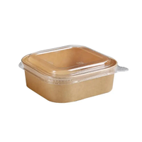 Bol en papier jetable pour salade de fruits, dessert à emporter, bol d'açaï avec couvercle