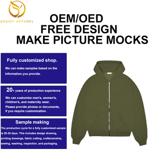 Sudadera con Capucha Extra Grande Estilo Y2K para Hombre <span class=keywords><strong>ZY</strong></span>, 100% Algodón de 450 Gsm, Sudadera con Capucha Holgada con Cierre y Pantalones Deportivos Holgados, Conjunto Deportivo - Product Image 1