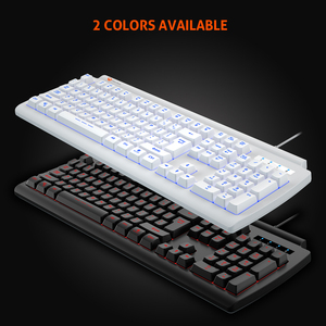 Meetion MT-K9000 Trắng RGB chiếu sáng thiết kế công thái học kích thước đầy đủ 104 phím chơi game có dây bàn phím màng - Product Image 2