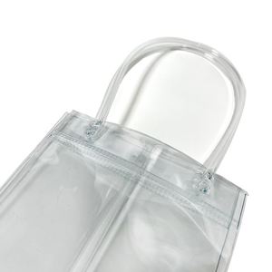 Sac fourre-tout en PVC transparent imperméable, sac à bandoulière transparent en gelée, sac de shopping personnalisé en PVC transparent pour vin, vente en gros - Product Image 5