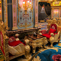 Fauteuil Trône Impérial de Roi, en Bois Sculpté à la Main, avec Aigle Doré, Style Canapé, Luxe Européen Antique, pour Villa Royale, Manoir et Salon