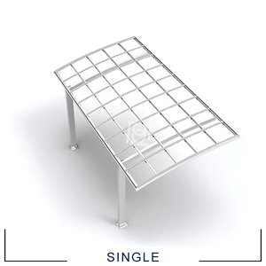 Abri de stationnement pour voiture en polycarbonate et aluminium / <span class=keywords><strong>2</strong></span> <span class=keywords><strong>poteaux</strong></span> - Product Image 1