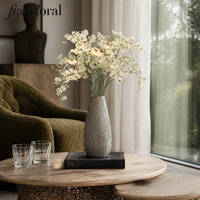 73cm Handgefertigte Realistische Wabi-Sabi Einzelstiel Seiden-Weiße Tanzende Damenorchideen Blumenarrangement Großpackung DIY Hochzeit Heim Party