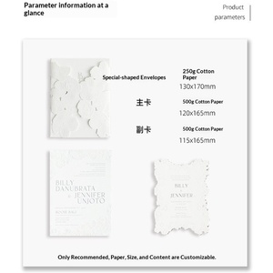 Tarjetas de Invitación de Papel para Bodas y Cumpleaños de Alta Gama Francesas - Product Image 5