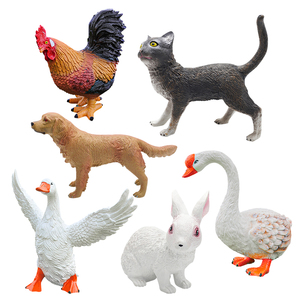 Figuras de Animales de Granja de Plástico al por Mayor, Juego de Figuras de Juguetes de Animales de Granja de Perro, Gato, Conejo, Pollo, Ganso y Pato para Niños - Product Image 1