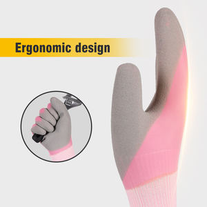 15 गेज पॉलिएस्टर नायलॉन काम दस्ताने कस्टम रेतीले लेटेक्स लेटेक्स सुरक्षा अंगूठे गर्म बिक्री हार्डवेयर उपकरण हाथ हाथ हाथ की सुरक्षा - Product Image 5