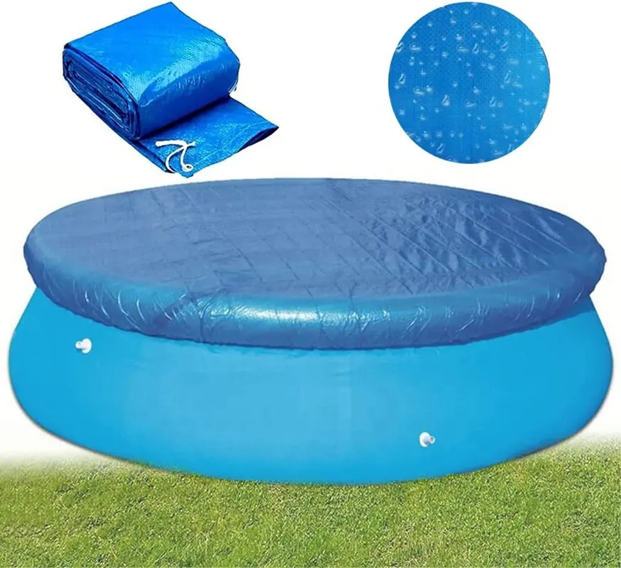 Outdoor patio waterproof 6FT PE Dust Pool Cover foldable round inflatable swimming pool cover