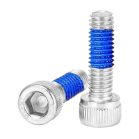 Vis métrique à tête cylindrique hexagonale en acier inoxydable 304, avec joint de verrouillage en nylon bleu anti-desserrage (Nylok)