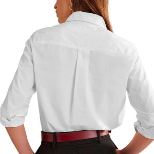Camicie Formali da <span class=keywords><strong>Donna</strong></span> Personalizzate con LOGO in Cotone Bianco a Maniche Lunghe <span class=keywords><strong>Slim</strong></span> <span class=keywords><strong>Fit</strong></span> Senza Pieghe di Alta Qualità per Ufficio Primaverile - Product Image 4