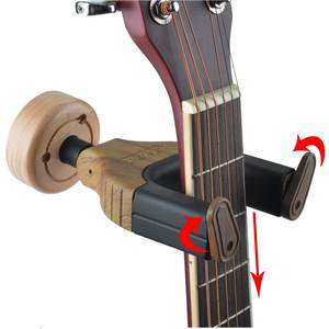 شماعات غيتار بقفل أوتوماتيكي ، استوديو موسيقى بانك ، حامل/إكسسوار بلاستيكي صغير مثبت على الحائط ، حامل غيتار صغير - Product Image 1