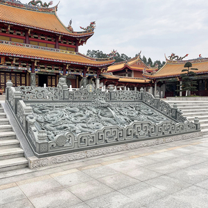 Personalizzare il giardino esterno della statua del drago cinese che intaglia la pietra naturale nove draghi con schermo a rilievo della parete decorazione in rilievo scultura - Product Image 5