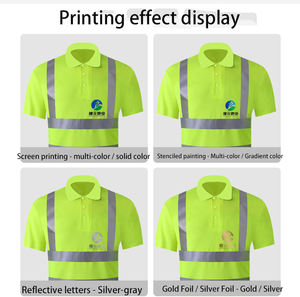 Polo fluorescente reflectante de secado rápido, camiseta de construcción de manga corta con tiras reflectantes, clase ANSI 2 EN ISO 20471 - Product Image 4