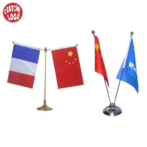 Factory <strong>Custom</strong> Made Small Size <strong>Custom</strong> Meeting <strong>Desk</strong> <strong>Flag</strong> with Metal Pole the <strong>Table</strong> <strong>Flag</strong> - Product Image 3