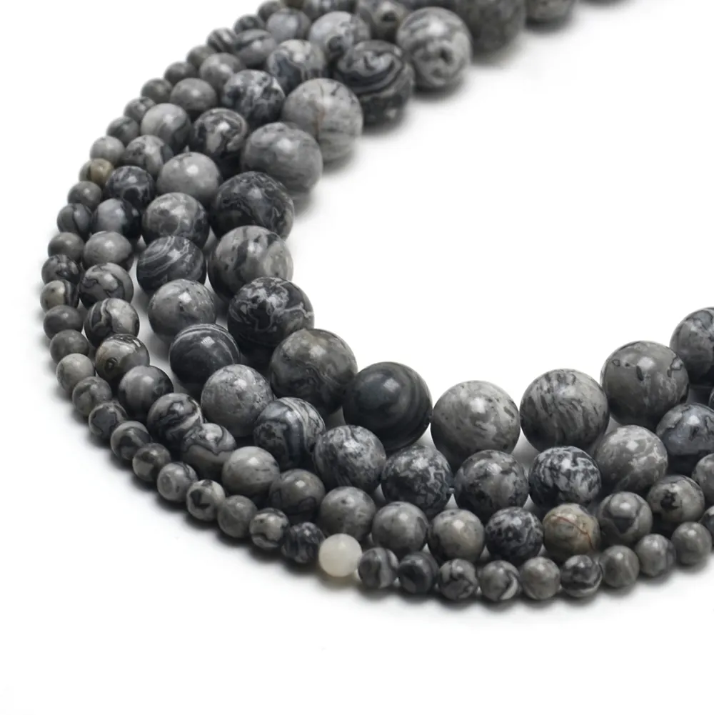 Map Jasper Round Beads for DIY Jewelry Making