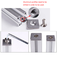 Accessoires de profilé en aluminium industriel embout en alliage d'aluminium section argentée pour profilé en aluminium 2020/3030/4040/4545
