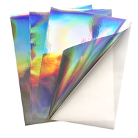 Autocollant holographique en PET durable de haute qualité, taille personnalisable, étiquette argentée, impression offset