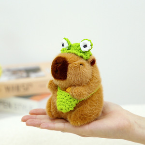 Porte-clés <span class=keywords><strong>en</strong></span> peluche Capybara mignon avec chapeau au crochet et pendentif <span class=keywords><strong>carotte</strong></span>, jouet <span class=keywords><strong>en</strong></span> peluche doux et moelleux, breloque <span class=keywords><strong>de</strong></span> <span class=keywords><strong>sac</strong></span> - Product Image 2