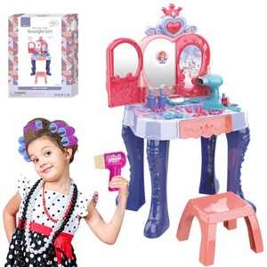 Ensemble de maquillage de jeu d'imitation pour enfants, coffret de beauté avec table de maquillage, jouets pour filles, cadeaux d'anniversaire, coiffeuse à induction - Product Image 5