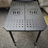 Table pliante de camping en plein air, design en métal à carreaux/mosaïque, table à manger, mobilier