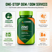 Gummies au Gluconate de Zinc saveur Fraise et Mandarine, 90 unités, Complément Alimentaire, Marque Privée