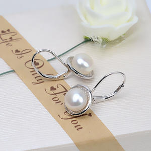 Boucles d'oreilles pour femme en argent S925, 10-13 perles, design personnalisé de chapeau de fleurs, accessoires de bricolage, support vide, série 990, bijoux en perles - Product Image 3