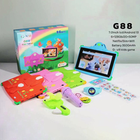 Tablette Enfant G88 7 Pouces avec Double Emplacement SIM 5G Wifi Android 13 6+128Go Écran HD, PC Tablette d'Apprentissage pour Enfants, Cadeaux de Noël