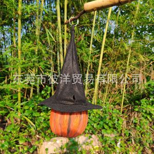 Colgante de Calabaza de Halloween con Sombrero de Bruja, Decoración Artesanal de Látex, Adorno para Escenarios al Aire Libre - Product Image 3
