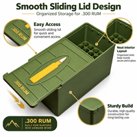Boîte de rangement pour munitions .300 RUM, étui en plastique durable avec couvercle coulissant, organisateur compact et portable