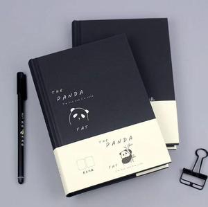 Logo Printed Soft Cover Leather Linen Notebook A5 A6 <strong>Small</strong> Cute <strong>Diary</strong> Lay Flat Portable Stationary Black Journal Paper Journal - Product Image 5