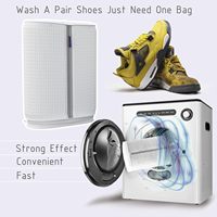 Sac à linge pour chaussures avec arbres à chaussures ajustables, sac à linge pour 2 paires de chaussures, nettoyage enveloppant en machine à laver et en sèche-linge, fermeture éclair durable