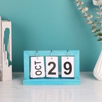 Calendrier moderne en bois Page retournement maison cadeau décoration bureau calendrier calendrier perpétuel