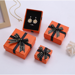 Wholesale Supplier Square Lid-and-base Jewelry <b>Box</b> Eco-friendly Custom Logo Jewelry <b>Box</b> with Sponge Lining for <b>Earrings</b> Necklace - Product Image 2