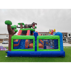 Castillo Inflable de Dinosaurios de PVC para Fiestas Comerciales, Castillo Hinchable con Tobogán, Dinosaurio Jurásico, para Exteriores - Product Image 3