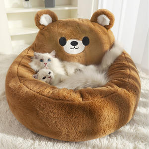 Groothandel Schattig Ontwerp Kat Vorm Kat Hond Huisdier Bed Aanpassen Logo Modern Stijlvol Zacht Pluche Huisdier Bed Voor Binnen - Product Image 4