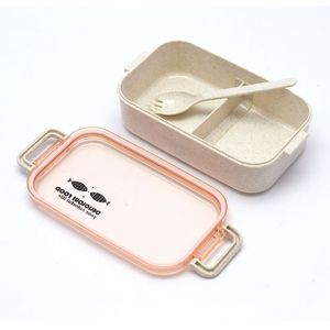 Rectangular Divided Plastic <b>Lunch</b> <b>Box</b> With Lid And Spoon For Students And Office Use - Product Image 5