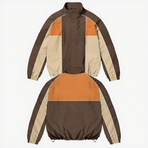 Veste et pantalon à fermeture éclair élastique personnalisés avec logo imprimé, 100 % coton, coupe classique, imperméables, coupe-vent, écologiques, séchage rapide - Product Image 2