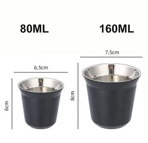 80ml 160ml <b>Stainless</b> Steel Shot <b>Glasses</b> Double Wall Insulated Espresso Cups for Indoor Outdoor Use Custom Logo Portable Mug - Product Image 6