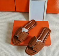 Nouvelles Pantoufles Décontractées Confortables et Plates pour Femmes, Tendance Mode d'Été, Extérieur, Dessus en PU, Semelle en Caoutchouc