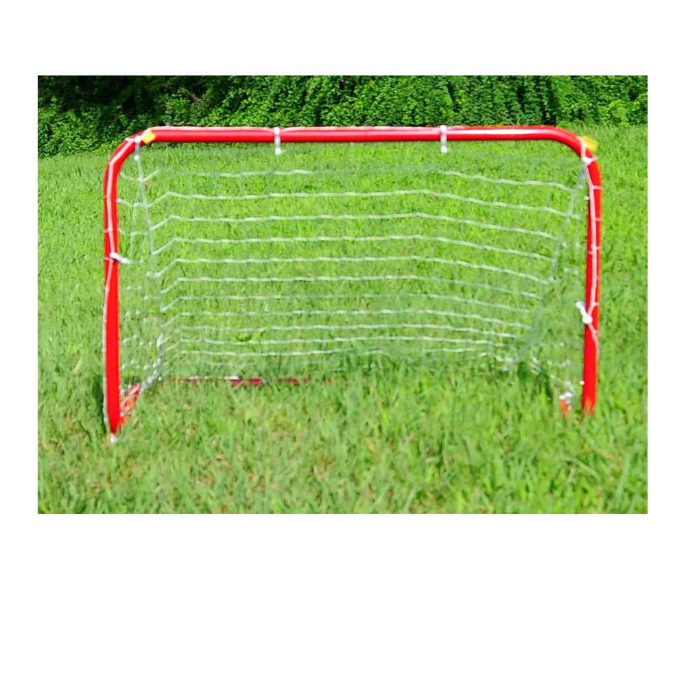Easy Installation 25mm*0.6mm Red Metal Frame Portable Mini PE Net Soccer Football Goal For Garden