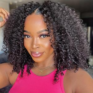 Rizado Bob Wear Go Glueless PELUCAS CABELLO humano prearrancado precortado 6X6X2 peluca con cierre de encaje cabello humano - Product Image 1