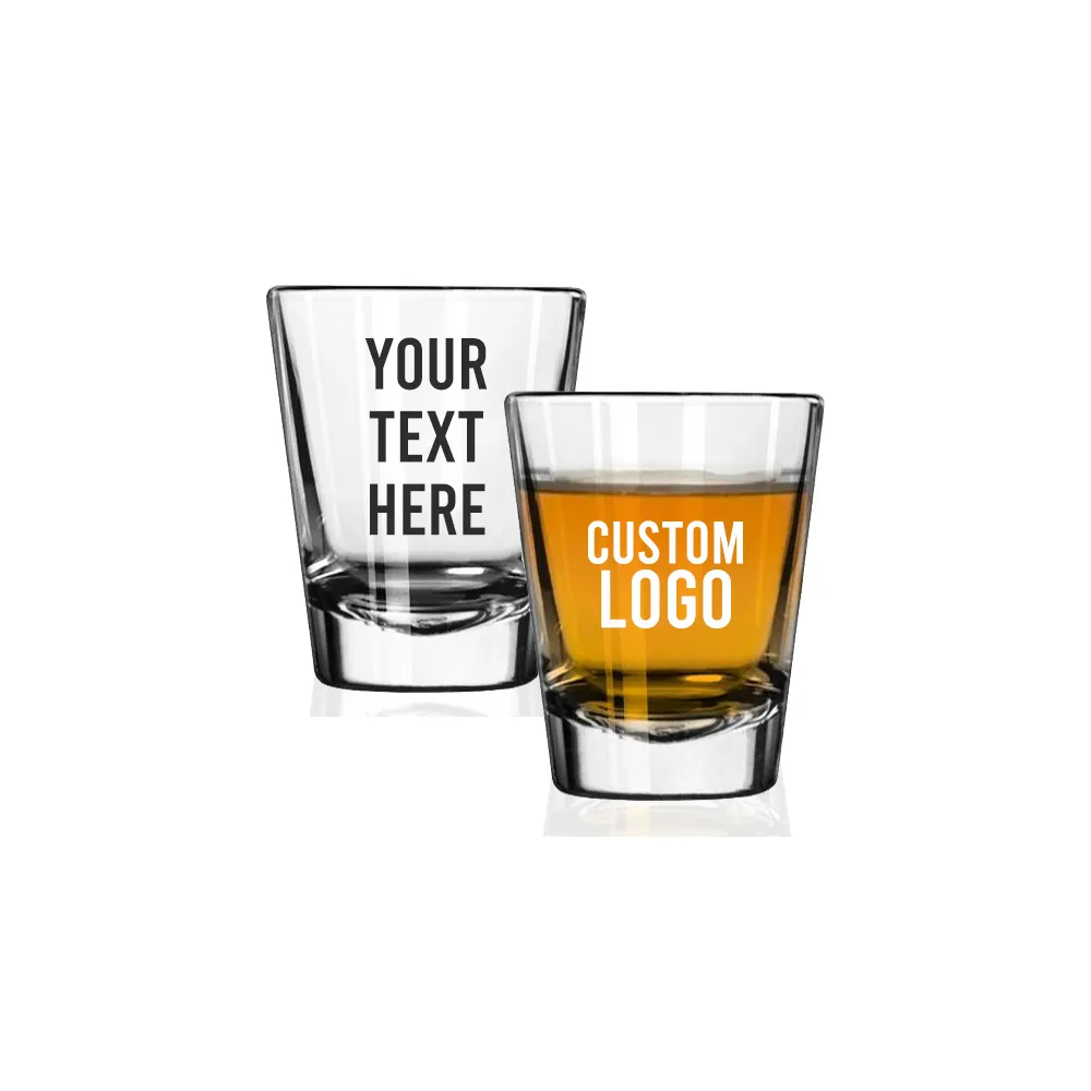 Custom logo high quality glass shot glasses 50ml/1.5oz bullet shot glass