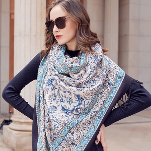 Manxiang Handmade <strong>Wool</strong> Fashion Designer <strong>Shawl</strong> Poncho Winter Fall Scarf - Product Image 2