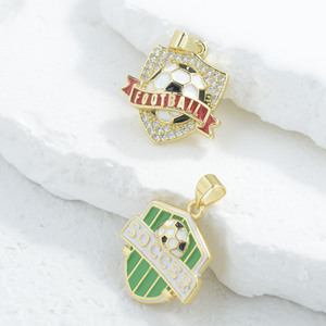 Colgante Copa <span class=keywords><strong>de</strong></span> Campeones <span class=keywords><strong>de</strong></span> Fútbol, Copa <span class=keywords><strong>de</strong></span> <span class=keywords><strong>la</strong></span> Victoria, Esmaltado, Bañado en Cobre, Oro <span class=keywords><strong>de</strong></span> 18K, Joyería para Niños y Niñas, Accesorios para Hacer Colgantes - Product Image 2