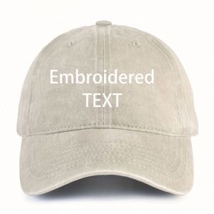 Custom Embroidered Terry Dobby Baseball Cap Vintage Washed <b>Red</b> Adjustable Cotton with White Text for Party Travel and Events - Product Image 1