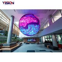 Pantalla LED esférica personalizada de fábrica Pantalla de esfera de forma irregular P1.8 P2 P2.5 P3 P4mm Pixel Aeropuerto Tienda minorista Educación