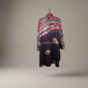 Chaqueta tipo Kimono Reversible de algodón Kantha para mujer - Product Image 3